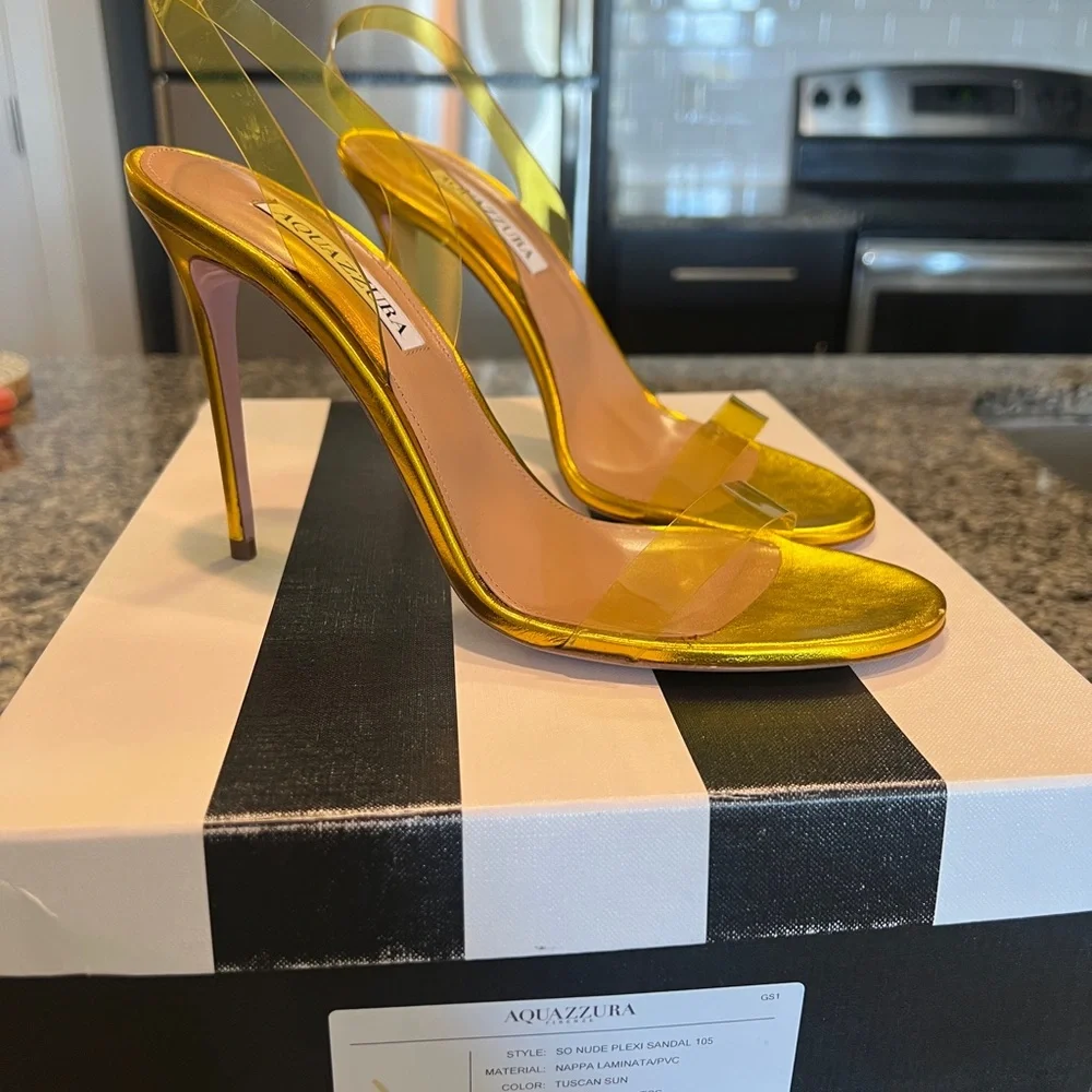 Aquazzura Gold and Yellow Heels - Picture 9 of 12